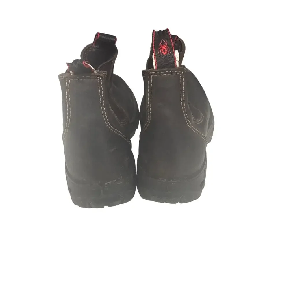 Redback Brown Leather Work Boots Slip-On Ankle Boots Men's 6.5
